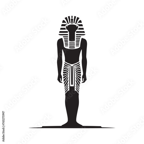 Majestic Hatshepsut Silhouette Showcase - An Ode to the Power and Grace of Egypt's Female Pharaoh with Hatshepsut Illustration - Minimallest Hatshepsut Vector - Egyptian Silhouette
