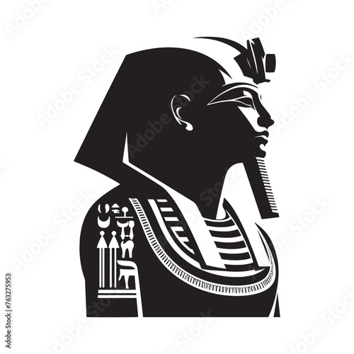 Hatshepsut Silhouette Elegance - A Timeless Tribute to the Visionary Leadership of Ancient Egypt with Hatshepsut Illustration - Minimallest Hatshepsut Vector - Egyptian Silhouette
