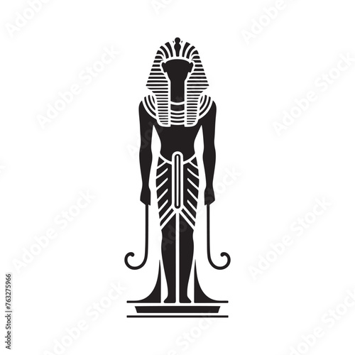 Enigmatic Hatshepsut Silhouette Extravaganza - Echoes of Ancient Royalty in Every Line with Hatshepsut Illustration - Minimallest Hatshepsut Vector - Egyptian Silhouette
