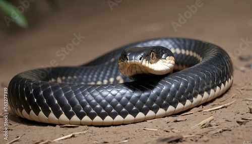 A King Cobra With Its Hood Expanded In A Defensive Upscaled 5