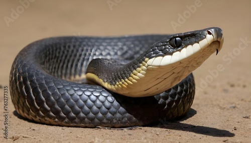 A King Cobra With Its Hood Flattened Against Its B Upscaled 9