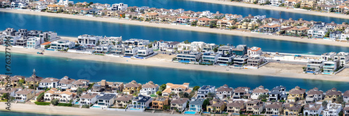 Dubai The Palm Jumeirah artificial island with beach luxury villas real estate panorama © Markus Mainka