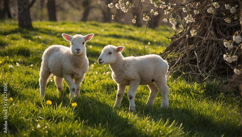 Charming Sheep and Lamb on the Farm: Captivating Images of Spring Agriculture