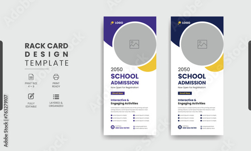 Back to school admission study college education kids promotion banner rollup dl flyer rack card template design, School Education Rack Card Design Template For Kids, Junior School Admission Dl Flyer 