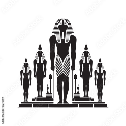 Sovereign Khufu Silhouette Tribute - Paying Homage to the Storied Legacy of Ancient Royalty with Khufu Illustration - Minimallest Khufu Vector
