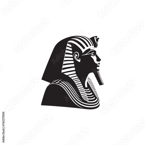 Iconic Khufu Pharaoh Silhouette Elegance - Reflecting the Grandeur of Pharaonic Rule with Khufu Illustration - Minimallest Khufu Vector
