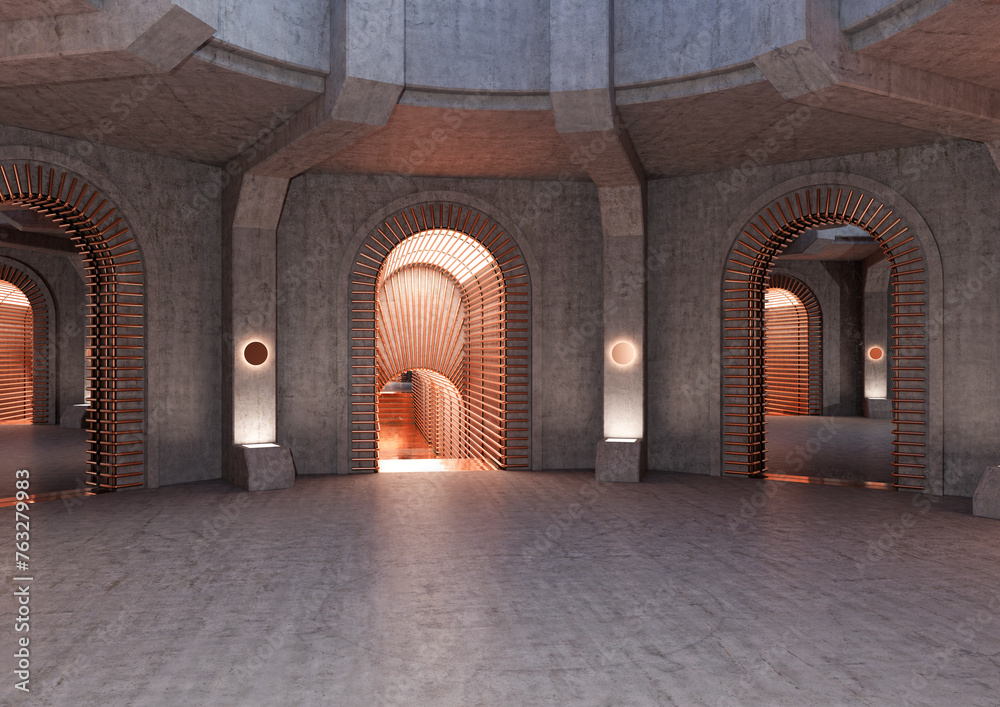 Fototapeta premium 3D Rendering Time Tunnels
