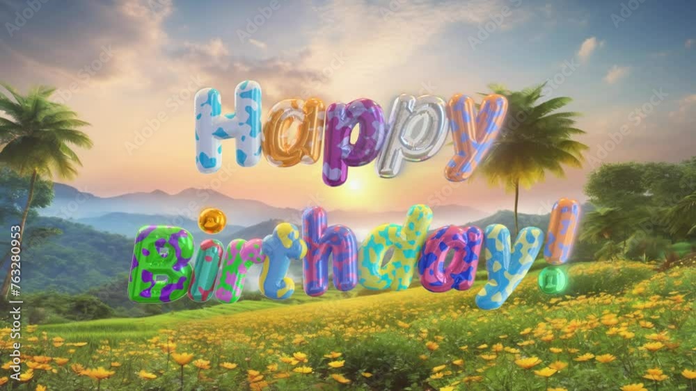 Joyeux Anniversaire avec des ballons