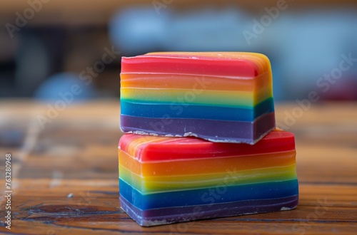 LGBT-themed layered rainbow soap © Victoria