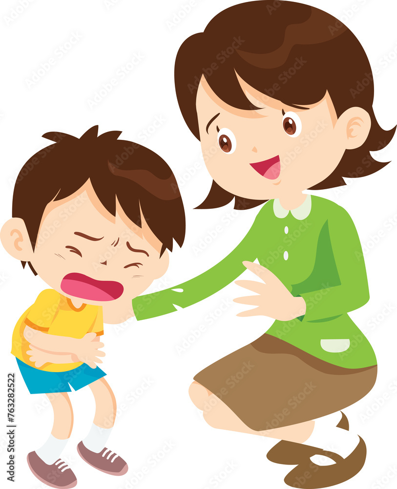 Comforting sad children with parent or teacher Comforting sad children with parent or teacher
