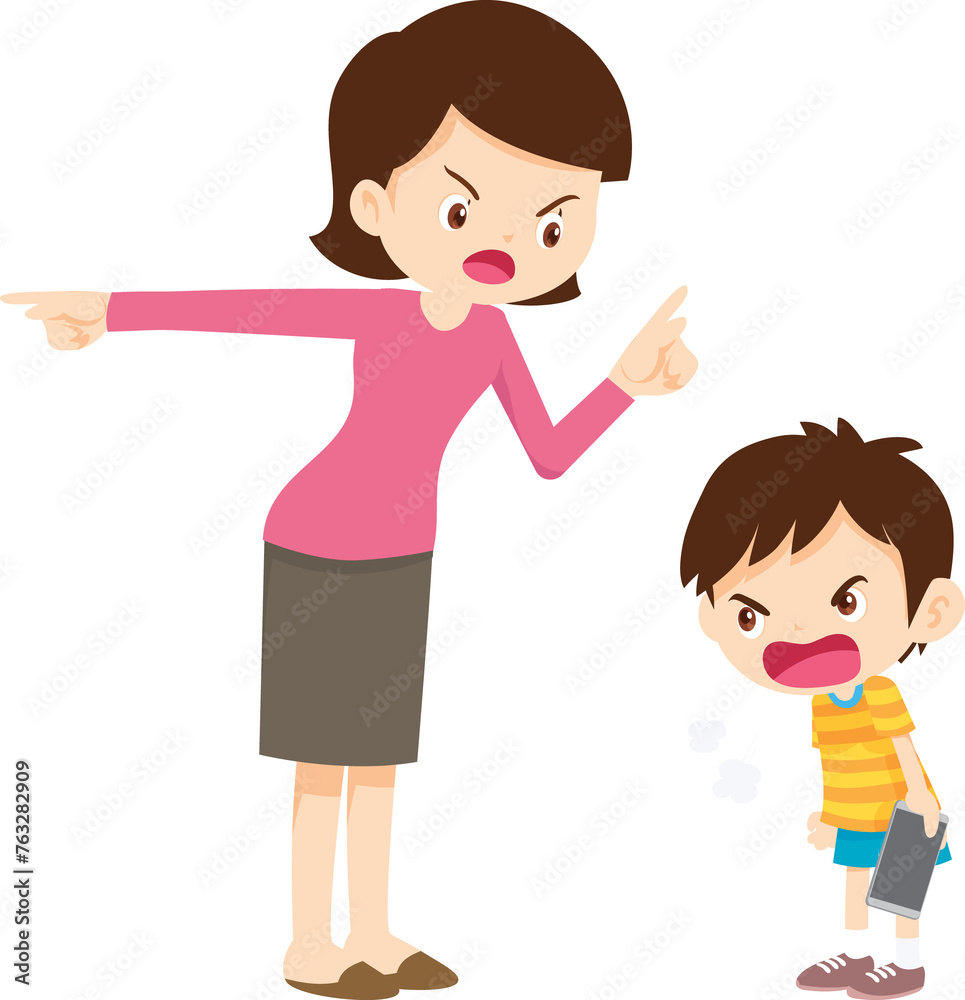 parent angry scold kid mobile phone addicted parent angry scold kid mobile phone addicted