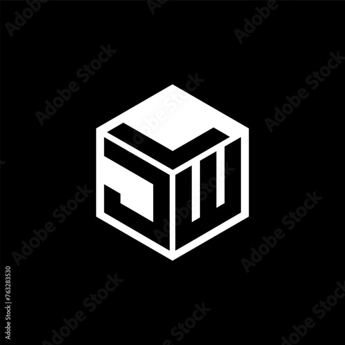 JWL letter logo design with black background in illustrator, cube logo, vector logo, modern alphabet font overlap style. calligraphy designs for logo, Poster, Invitation, etc. photo