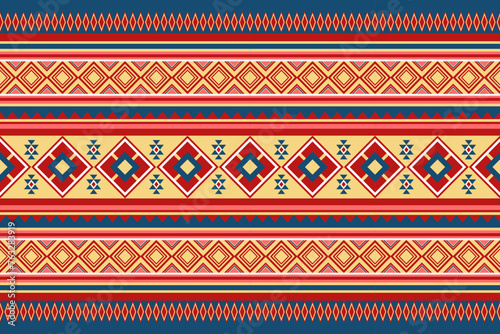 Geometric ethnic oriental seamless pattern. Can be used in fabric design for clothing, textile, wrapping, background, wallpaper, batik, carpet, embroidery style