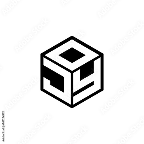JYO letter logo design with white background in illustrator, cube logo, vector logo, modern alphabet font overlap style. calligraphy designs for logo, Poster, Invitation, etc.