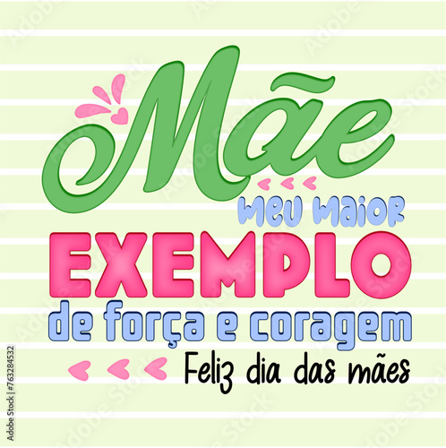 Poster with phrase for Mother's Day in Brazilian Portuguese