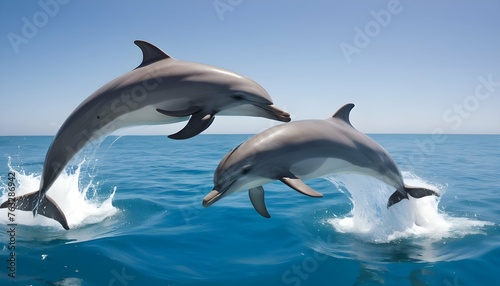 A Pair Of Playful Dolphins Chasing After A Shoal O Upscaled © Maliha