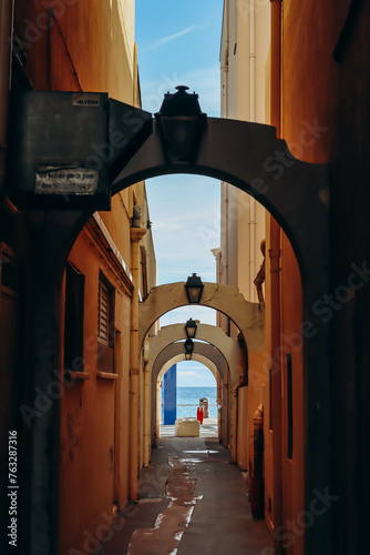 Lovely town center in Menton, south of France