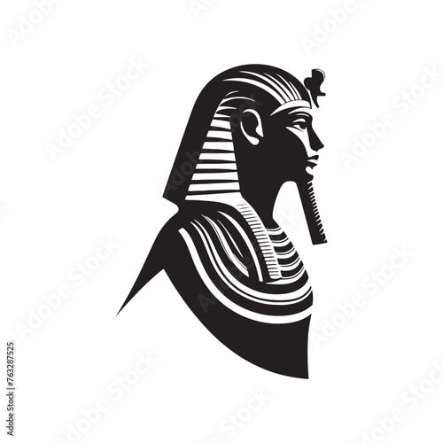 Time-Honored Pharaoh Seti Silhouette - Commemorating the Rich History of Ancient Royalty in Exquisite Illustration - Minimallest Pharaoh Seti Vector
