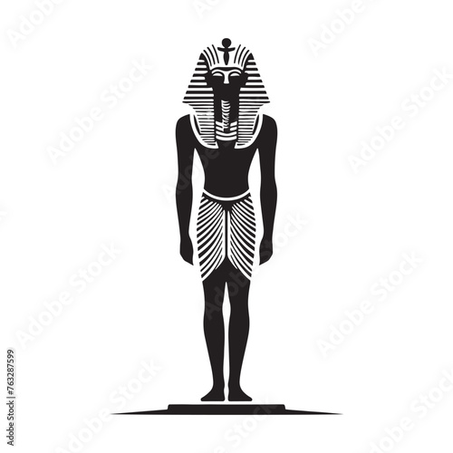 Illuminated Pharaoh Seti Silhouette - Symbolizing the Splendor of Egyptian Heritage in Vibrant Illustration - Minimallest Pharaoh Seti Vector
