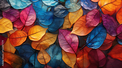 Colorful leaf wall art, colorful leaf glass art.