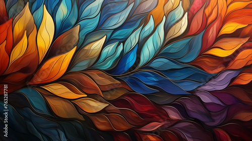 Colorful leaf wall art, colorful leaf glass art.