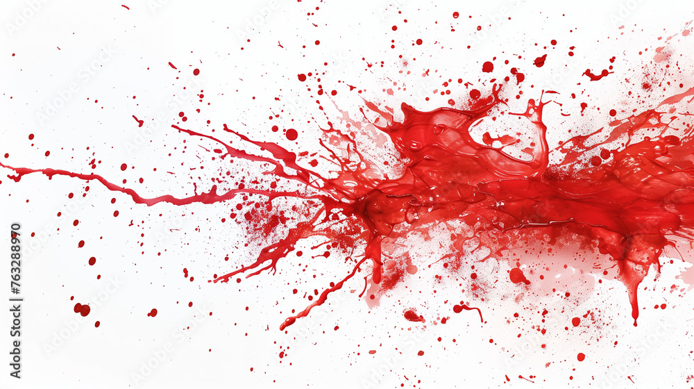 Illustration of many red splashes of color on a white background Illustration of many red splashes of color on a white background
