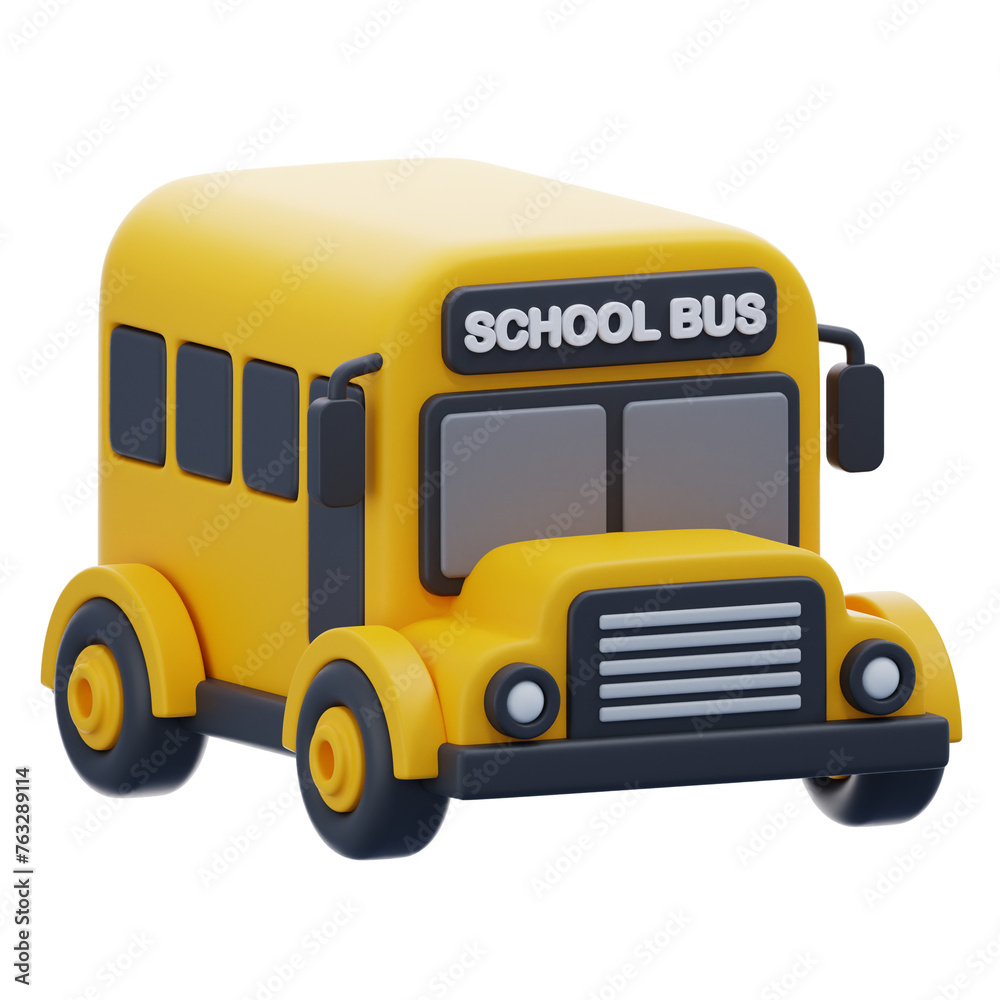 School Bus 3D Icon