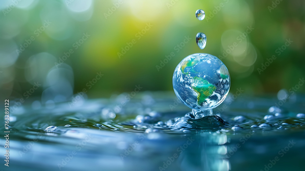 Fototapeta premium World Water Day Concept. Every Drop Matters. environment day, and global warming concept.