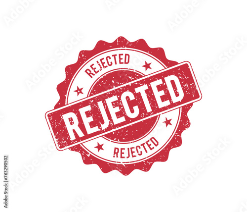 Rejected stamp. red round grunge vintage-approved animation