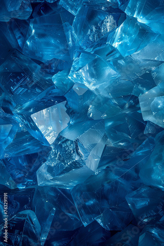Blue crystal texture for background