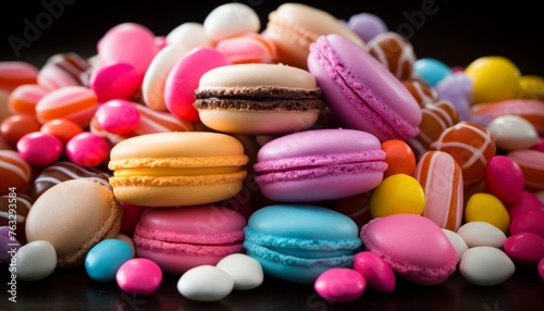 Wallpaper Mural high resolution image depicting an array of colorful candies and sweets set against a visually appealing background Torontodigital.ca