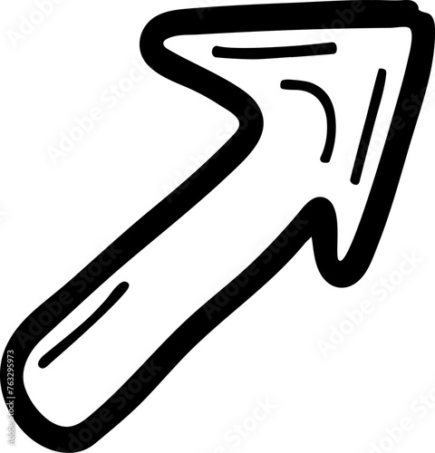 Hand-drawn vector illustration of an arrow.