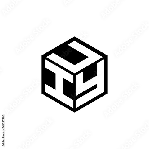 IYU letter logo design with white background in illustrator, cube logo, vector logo, modern alphabet font overlap style. calligraphy designs for logo, Poster, Invitation, etc.