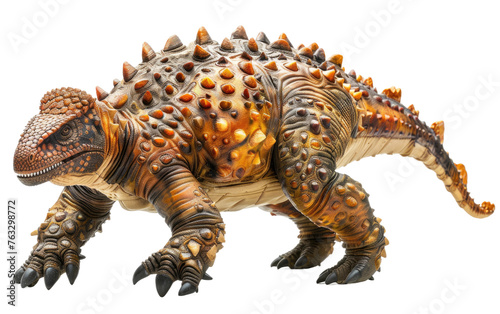 Exploring the Enigmatic World of the Ankylosaurus  White Background  Generative AI. Transparent PNG