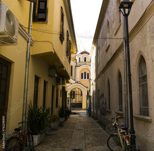 narrow street in the town