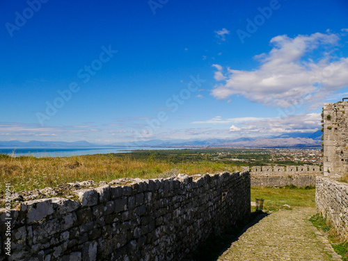 View of hills from castle in Shkodër, Albania