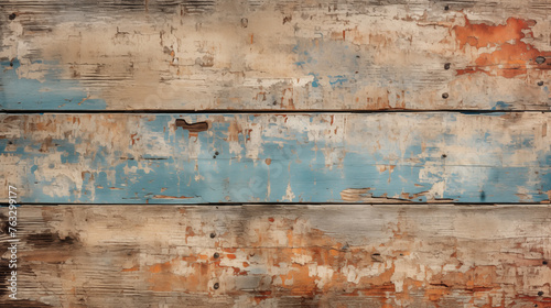 Weathered Wooden Texture with Blue and White Paint