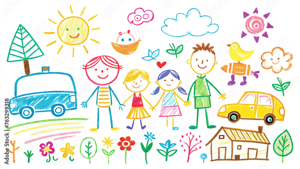 Sunny Skies and Stick Figures, A Child's World in Chalk Sunny Skies and Stick Figures, A Child's World in Chalk