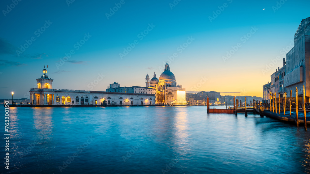 the grand canal of venice during sunset, italy
