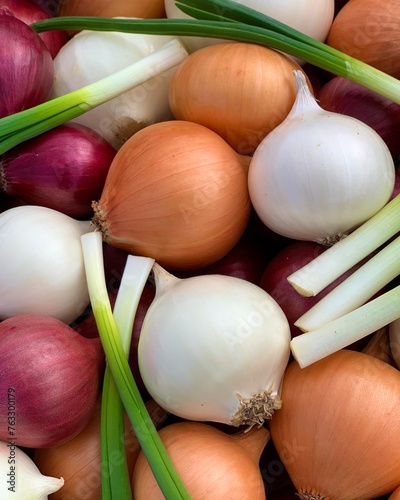 concept of organic vegetables. background of fresh onion close-up	