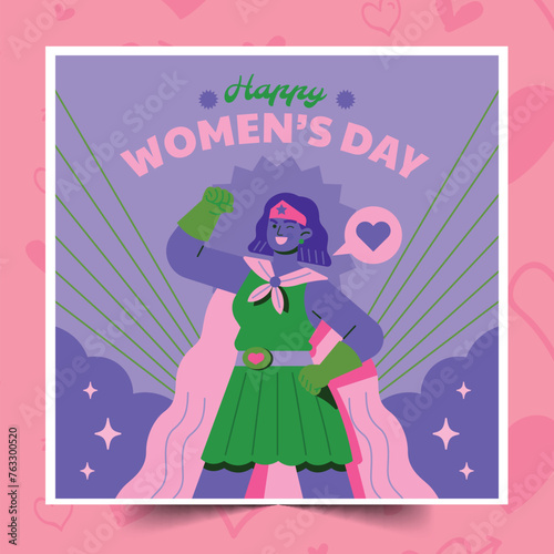 flat women s day superwoman design vector illustration