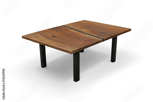 old wooden table in white background