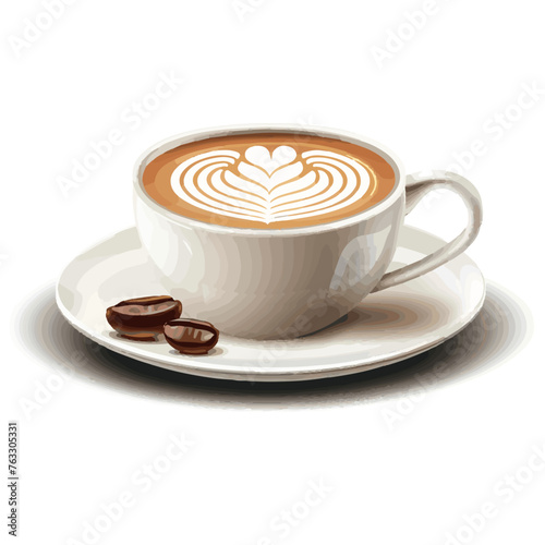 Realistic latte Cups Set on White Background vector 
