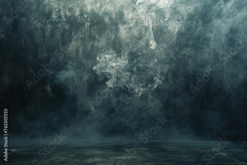 smoke falling over a dark wall