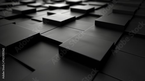 Black Abstract Monochrome Wallpaper with Neat Symmetrical Pattern