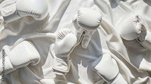 White Boxing Gloves on White Background