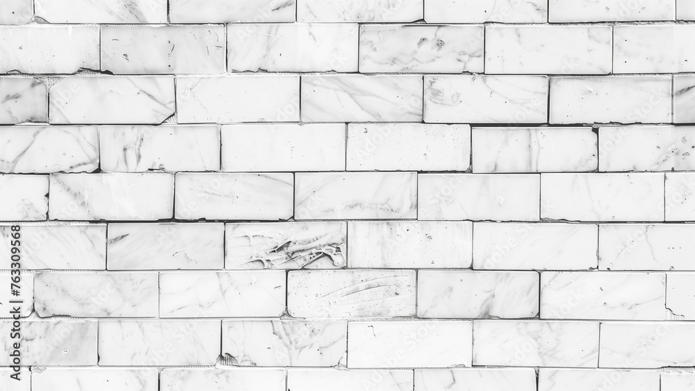 Fototapeta premium White Brick Subway Tiles: Panoramic Wall Texture