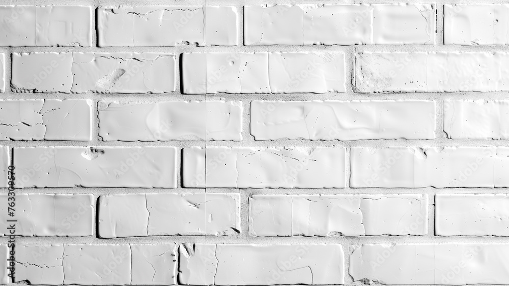 Fototapeta premium White Brick Subway Tiles: Panoramic Wall Texture