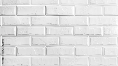 White Brick Subway Tiles: Panoramic Wall Texture