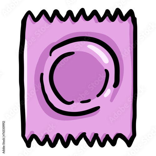 Condom Hand Drawn Doodle Icon